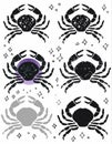 crab cancer zodiac hand drawn set animals astrology constellations horoscope