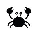 Crab cartoon black vector