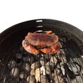 Crab on charcoal grill