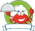 Crab Chef Cartoon Mascot Logo Royalty Free Stock Photo