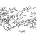 Crab Coloring Pages vector