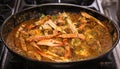 Crab curry in a pan Royalty Free Stock Photo