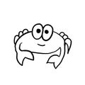 The crab in doodle and line art. For clip art, seamless patterns, postcards and other comercial usage