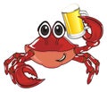 Crab with drink Royalty Free Stock Photo