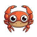 Crab Face Sticker On Isolated Tansparent Background, Png, Logo. Generative AI Royalty Free Stock Photo