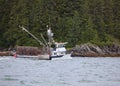 Crab fishing boats with pots in Southeast Alaska
