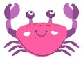 Crab funny personage with smile on muzzle vector Royalty Free Stock Photo