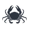 Crab black sign. Sea life symbol