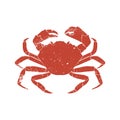 Crab grunge silhouette isolated on white background. Royalty Free Stock Photo