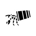 crab hiding plastic cup glyph icon vector illustration Royalty Free Stock Photo