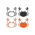 Crab icon. Crustacean animal symbol. Sign cancer vector