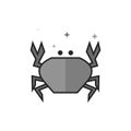 Flat Grayscale Icon - Crab