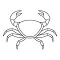 Crab icon, outline style