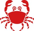 Crab illustration with eyes