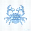 Summer beach, inscription, vector