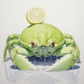 Large Crab With Lime Juice: Hyper-realistic Animal Illustrations And Jarring Juxtapositions