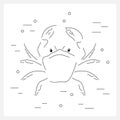 Crab line logo Royalty Free Stock Photo