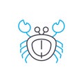 Crab linear icon concept. Crab line vector sign, symbol, illustration. Royalty Free Stock Photo