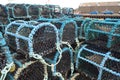 Crab creels in the fishing harbour of Kirkwall, capital of Orkney Scotland Royalty Free Stock Photo