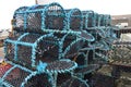 Crab creels in the fishing harbour of Kirkwall, capital of Orkney Scotland