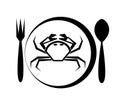 Crab logo for food and taste vector design