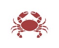 Crab logo. Isolated crab on white background