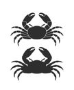 Crab logo. Isolated crab on white background. Silhouette Royalty Free Stock Photo