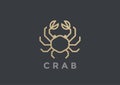 Crab Logo vector design geometric Linear Seafood R