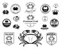 Crab Logos, Labels and Design Elements Royalty Free Stock Photo