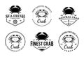 Crab Logos, Labels and Design Elements Royalty Free Stock Photo