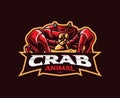 Crab mascot logo design template