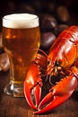 crab crayfish beer crawfish background food claw red glass seafood snack. Generative AI.