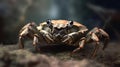 Crab in the natural environment, Close-up of a crab