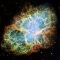 Crab Nebula, messier 1, with neutron star at center Royalty Free Stock Photo