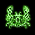 crab ocean neon glow icon illustration
