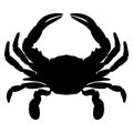 Crab Silhouette Isolated Vector Illustration