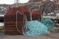 Crab Pots Ready To Be Loaded Onto Fishing Boats