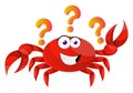 Crab with question marks, illustration, vector Royalty Free Stock Photo