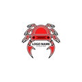 crab robot logo design vector
