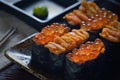 Crab Roe Urchin sushi Royalty Free Stock Photo