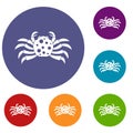 Crab sea animal icons set Royalty Free Stock Photo