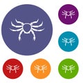 Crab sea animal icons set Royalty Free Stock Photo