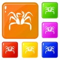 Crab sea animal icons set vector color Royalty Free Stock Photo