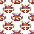 Crab, seamless pattern