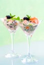 Crab and shrimp cocktail. Royalty Free Stock Photo