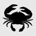 Crab Silhouette, Crab Isolated On White Background