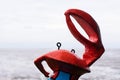 Crab statue on beach Royalty Free Stock Photo