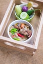 Crab Stew served with fresh vegetable in box Royalty Free Stock Photo