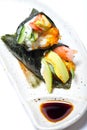 Crab stick and avocado temaki Royalty Free Stock Photo