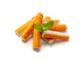 Crab Stick Isolated, Orange Crabstick Closeup, Crabmeat Food, Crabmeat Fish Sticks, Crab Sticks